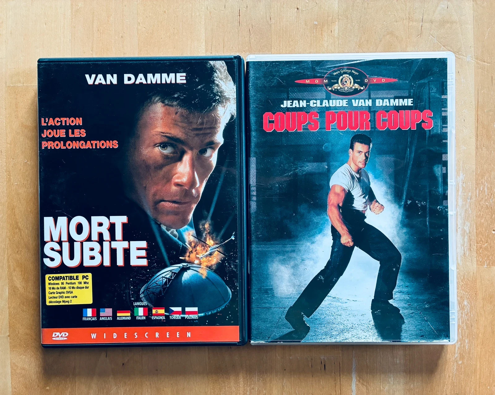 Lot 2 DVD Jean-Claude Van Damme: Coups pour Coups et Mort Subite.